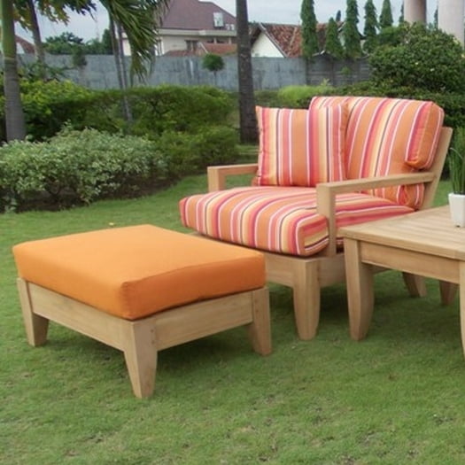 teak chair and ottoman