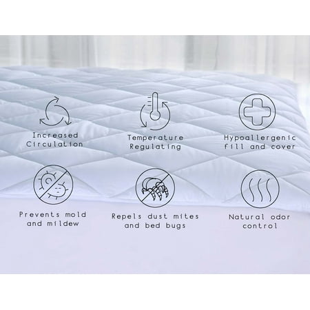 Mainstays Solutions, Quilted Mattress Pads w/ Odor and Temperature Control, Full