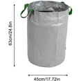 thumbnail image 5 of Paquete de 2 bolsas de residuos de jardín de 120l, reutilizables, resistentes a desgarros, impermeables con asas, contenedor de basura para piscina de césped de 45X63cm, 5 of 5