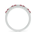 thumbnail image 2 of ANGARA Natural Round Ruby and Diamond Half Eternity Wedding Ring in 14K White Gold for Women (Size-2mm) | July Birthstone Jewelry for Her, 2 of 9