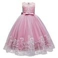 thumbnail image 2 of IDOPIP Flower Girl Lace Tulle Dress for Kids Wedding Bridesmaid Birthday Party Formal Princess Gown, 2 of 9