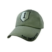 1st Infantry Division Tonal Color Insignia Mens Cap [Olive Drab Green - Adjustable]