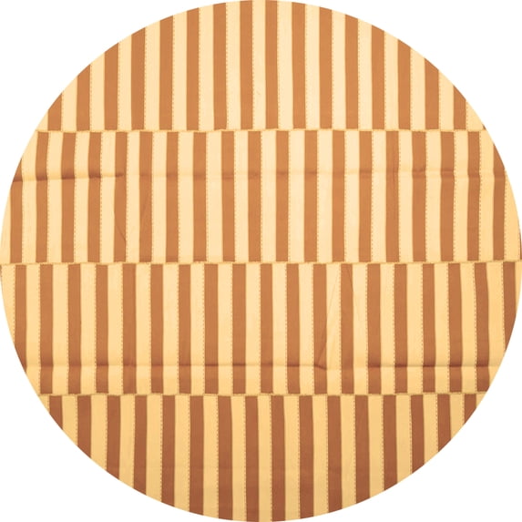 Ahgly Company Indoor Round Abstract Brown Contemporary Area Rugs, 4' Round