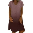 thumbnail image 2 of Womens Dresses Summer Casual Women O-Neck Short Sleeve Loose Retro Gradient Dress, 2 of 7