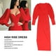 thumbnail image 3 of Vestido De Cintura Ajustada, Vestido Cómodo Con Cuello En V Profundo Y Manga Abombada Para Fiestas, 3 of 7
