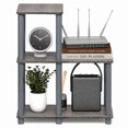 thumbnail image 4 of Furinno Turn-N-Tube Toolless Assembly 2-Tier Ladder Shape Grey Book Shelf with Open Frame Design, Corner Shelf, Open Shelves, for Living Room, Garage, Home Office, Grey Oak/Grey, 4 of 4