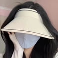 thumbnail image 6 of Elastic Band Sun Visors for Women Long Hair Empty Top Adjustable Sunshade Hat, 6 of 7