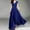 A013-Blue, variant on QUINDOS Summer Dresses for Women 2025 V-neck Evening Gown Short Sleeve Formal Evening Dress Solid Color Wrap Chiffon Long Maxi Dresses for Women