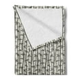 thumbnail image 2 of Bamboo Print Soft Flannel Fleece Throw Blanket, Japanese Nature Spa Theme Dark Abstract Stem Reed Silhouettes, Cozy Plush for Indoor and Outdoor Use, 70" x 90", Charcoal Grey and Cream, by Ambesonne, 2 of 5