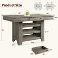 thumbnail image 2 of 60-Inch Kitchen Island with Storage, Farmhouse 4-Tier Stationary Island Table with Large Countertop for Kitchen, Dining Room, Living Room, 2 of 7