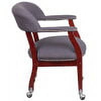 Flash Furniture Sarah Gray Fabric Luxurious Conference Chair with Accent Nail Trim and Casters
