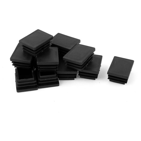 12 Pieces Black Plastic Rectangle Blanking End Caps Tube Inserts 30mm x 40mm