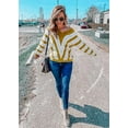 thumbnail image 3 of PRETTYGARDEN Women's Fashion Long Sleeve Striped Color Block Knitted Sweater Crew Neck Loose Pullover Jumper Tops, 3 of 6