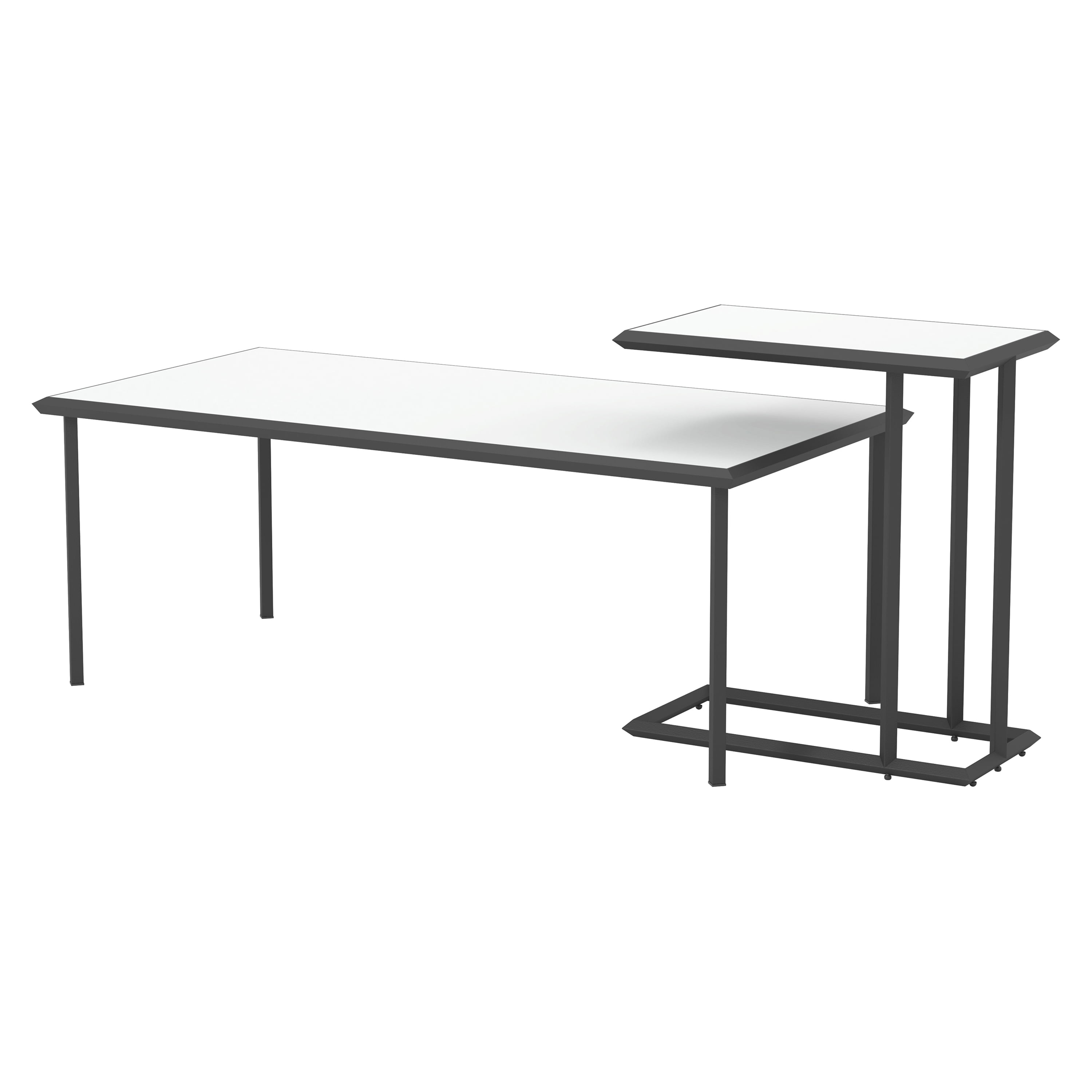 Furniture of America Asher 2-Piece Coffee Table Set, White