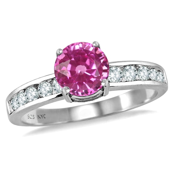 Star K� Round 7mm Created Pink Sapphire Ring