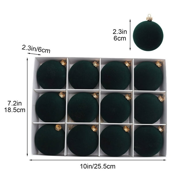 12 Bolas Navideñas de Terciopelo Flocado | Adornos Navideños de Plástico Marrón de 6 Cm para Árbol de Navidad | Adornos Colgantes para Árbol, Chimenea y Decoración Navideña