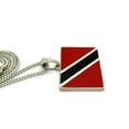 thumbnail image 4 of Flag of Trinidad & Tobago Pendant w/ 2mm 24" Box Chain Necklace, Silver-Tone, 4 of 4