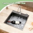 thumbnail image 2 of 15 inch Drop In Bar Sink, 15x15" Single Bowl Topmount Stainless Steel Handmade 16 Gauge Top Counter for Wet Bar RV Outdoor Small Kitchen Sink Basin Black, 2 of 7