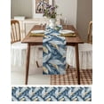 thumbnail image 3 of Modern Feather Table Runner 120 Inches, Aesthetics Gold White Blue Minimalist Bed Runner Dresser Scarves Tabletop for Indoor Outdoor Parties/Ceremony/Banquet, 13"x 120", 3 of 8