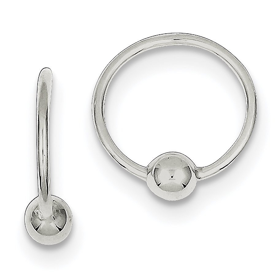 Jewelrypot Sterling Silver Ball Hoop Earrings (0.6IN Diameter