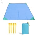 thumbnail image 3 of Gustave Beach Blanket Picnic Mat Camping Ground Mat Mattress Outdoor Blanket Waterproof Sandproof Beach Mat Portable Picnic Blanket with 4 Stakes & Carry Bag "Blue", 3 of 9