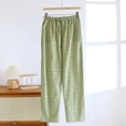 thumbnail image 2 of BRGZLK Womens Pants Striped Wide Leg Drawstring Checkered Elastic High Waisted Lounge Pajama Pants Cute Casual Trousers with Pockets, 2 of 4