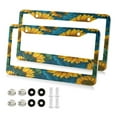 thumbnail image 2 of 2-Pack Aluminum License Plate Frame with 2 Holes for GM License Plate Cover with Free Screws Seamless Pattern Of Sunflowers, 2 of 8