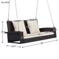 thumbnail image 5 of Resenkos 2-Person Wicker Hanging Porch Swing with Chains, Cushion, Pillow, 5 of 9