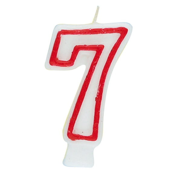 Unique Industries Number 7 Shaped White Birthday Candle, 2.75"