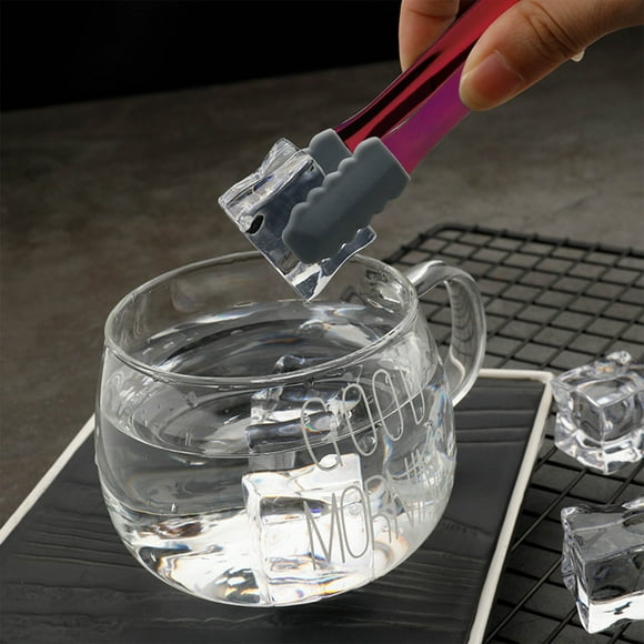 Tenazas para hielo de acero inoxidable de 5.2 pulgadas | Mini pinzas de silicona para alimentos de precisión para embutidos, aperitivos, postres | Utensilio de servir resistente a la corrosión |