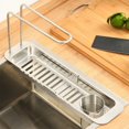 thumbnail image 4 of Lefu Kitchen Sink Organizer Telescopic Storage Shelf Drainer Rack Soap Sponge Towel, 4 of 9