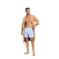 thumbnail image 3 of MAYFISH 100% Cotton Mens Lightweight Robe Summer Short Sleeve Bathrobe Soft Knee Length Robe with Pockets (Sandshell, L), 3 of 6