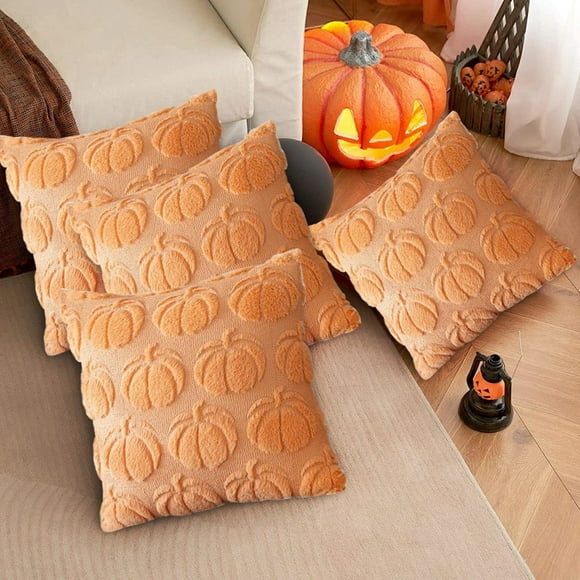 Xihbxyly Fall Savings Halloween Pillow Cover Plush Cushion Cover Pumpkin Festival Decoration Living Room Sofa Pillowcase for Indoor/Outdoor