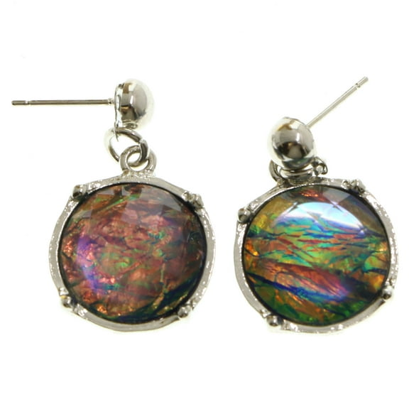 Mi Amore Hologram Dangle-Earrings Multicolor/Silver-Tone