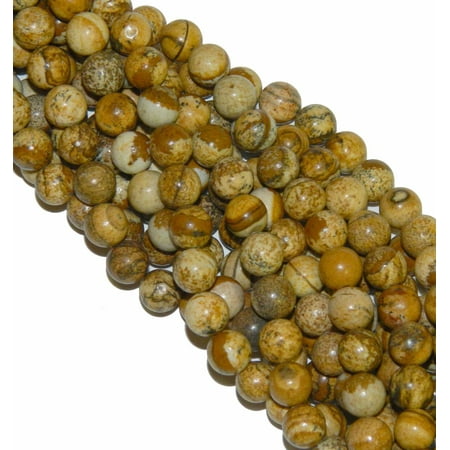 - 12mm Picture Jasper Round, Loose Beads, 40cm 15 inch Gemstone