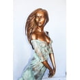 thumbnail image 5 of Nifao Beautifully exotic flutist women bronze statue – Outdoor Garden Decor Sculpture, 34"L x 25"W x 68"H, 5 of 11