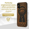 thumbnail image 2 of Case Yard Wooden Case for iPhone-X Soft TPU Silicone cover Slim Fit Shockproof Wood Protective Phone Cover for Girls Boys Men and Women Supports Wireless Charging Peaky Eye Design, 2 of 7
