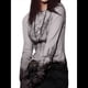 thumbnail image 2 of Camisetas Gráficas para Mujeres, Adolescentes, Estética Grunge, Gótica, Y2k, Básica, de Punto, Larga, Otoño. Gris XL, 2 of 8