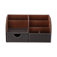 thumbnail image 4 of KINGFOM Organiseur de Bureau pour Bureau, 7 Compartiments de Rangement, Boîte de Rangement Multifonction en Cuir PU pour Papeterie de Bureau, Organiseur de Fournitures de Bureau, Support pour Cartes d'Affaires/stylos/téléphone/télécommande (Brun), 4 of 9