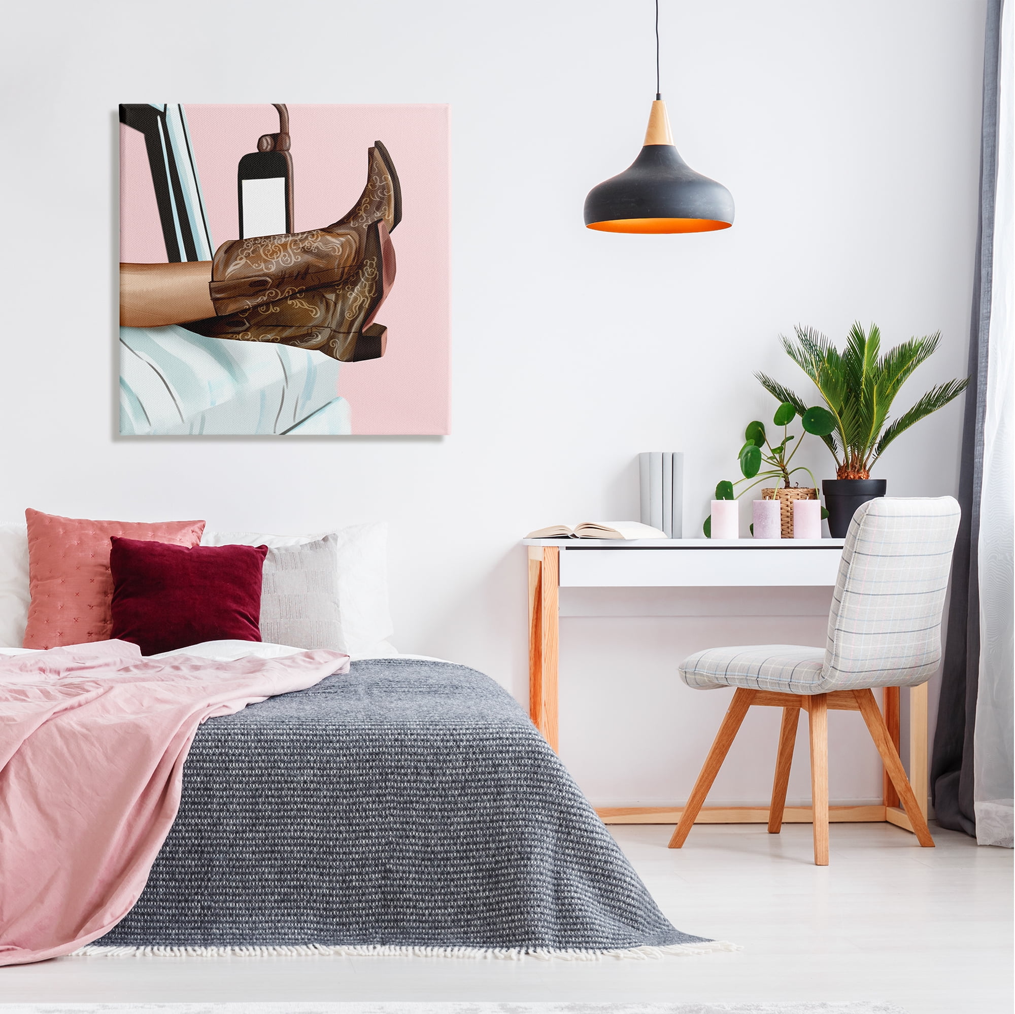 Stupell Country Girl Cowboy Boots Car Beauty & Fashion Painting Gallery Wrapped Canvas Print Wall Art