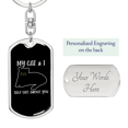 thumbnail image 2 of My Cat And I Stainless Steel or 18k Gold Premium Swivel Dog Tag Keychain, 2 of 8