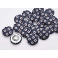 thumbnail image 2 of IBA Indianbeautifulart Blue 2 Hole Artistic Floral Buttons Canvas Fabric Covered Buttons&nbsp;Cloth Embellishments For Scrapbooking Pack Of 50, 2 of 7