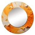 thumbnail image 2 of Designart "Dancing Tangerines I" Abstract Landscape Yellow Large Round Mirror - Round Mirror Wall Décor - Modern Round Printed Mirror 36" x 36" Inch, 2 of 5