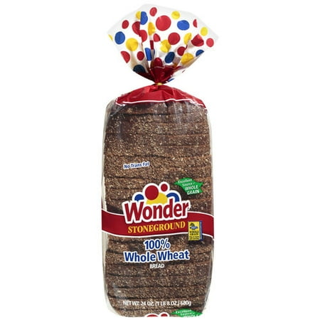 Wonder Stoneground 100% Whole Wheat Bread, 24 oz