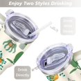 thumbnail image 5 of 40oz Watercolor Cactus Succulents Stainless Steel Flip Straw Tumbler Spill Proof Travel Cup Double Wall Vacuum Insulated Coffee Mug with Top Handle, 5 of 6