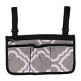 thumbnail image 2 of Walker Storage Pouches, Multi Pocket Enough Space Easily Use Wheelchair Side Bag With Reflective Strips For Outdoor For Wallet Grey Pattern, 2 of 8