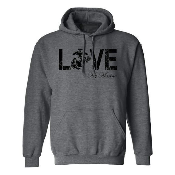 LOVE my Marine Hooded Sweatshirt in Dark Heather
