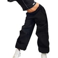 thumbnail image 2 of VISgogo, pantalones informales para mujer con cintura elástica, cordón ajustable, decoración de bolsillo, ropa suelta de verano VISgogo  moda, 2 of 5