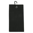 thumbnail image 1 of Golfing Towel Waffle Design Sporting Wipe Sweat Absorption Cleaning Pure Cotton Strap HookBlack, 1 of 16