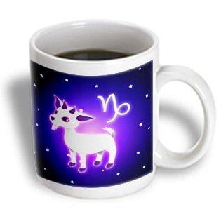 3dRose Cute Astrology Capricorn Zodiac Sign Goat, Ceramic Mug, 11-ounce